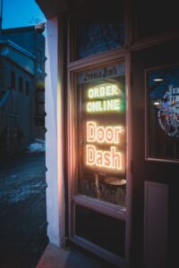 Restaurant with Doordash Sign