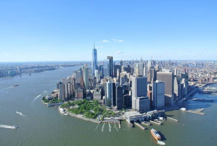 Aerial photo of the Financial District