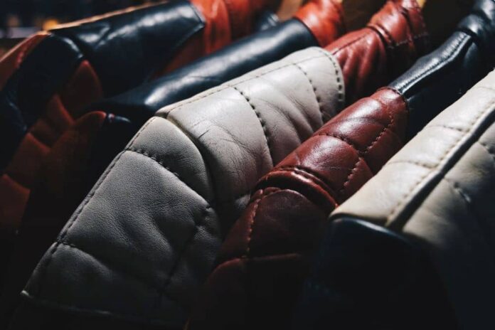 Rack of leather jackets